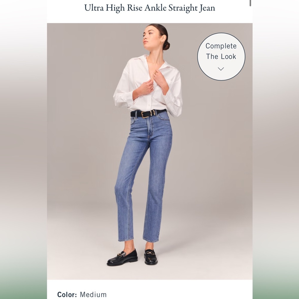 A&F ultra high rise ankle straight Jean